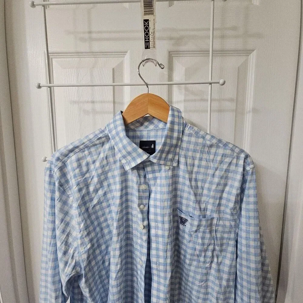 Johnnie-O Performance Villanova University Gingham Button Down Shirt Large - Picture 6 of 7